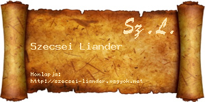 Szecsei Liander névjegykártya
